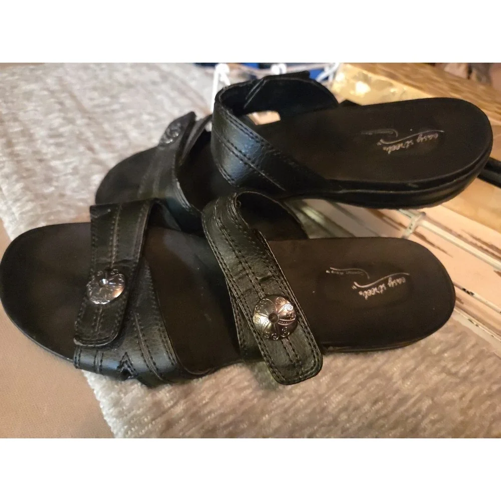 Easy Street Comport Wave Women's‎ Sandals 8.5M Black ASHBY 30-4942 Adjustable